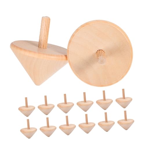 Gatuida 15 Stück Teiliges Holzspielzeug DIY Holz zum Bemalen Unfertige Natürliche Spinning Tops für Motorikförderndes Malspielzeug für Kreative Bastelaktivitäten Zuhause und Unterwegs von Gatuida