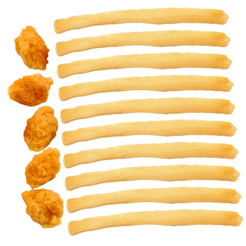 Gatuida 15 Stück Teiliges Künstliche Pommes Frites und Chicken Spielküche PVC Material Realistische Fast Food Modelle für Küche Restaurant Dekoration von Gatuida