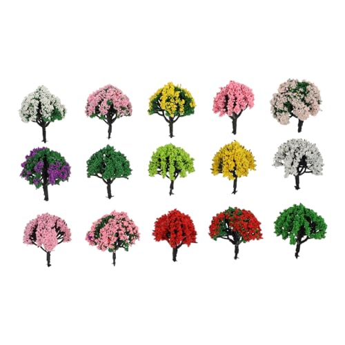 Gatuida 15 Stück Teiliges Mini Baum Modell Realistische Miniatur Landschaftsbäume für DIY Sandtisch Garten Dekoration Langlebige Kompakte Modellbäume für Modellbau Eisenbahn und von Gatuida
