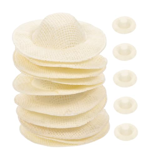 Gatuida 15 Stück Teiliges Mini DIY Bastelset Puppenhut Bastelzubehör für Puppenhaus Dekoration und Foto Requisiten in Naturfarben von Gatuida