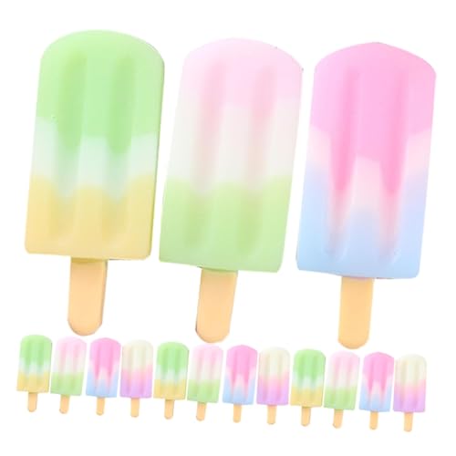 Gatuida 15 Stück Teiliges Miniatur Eiscreme Realistische DIY Dekoration Kreative Eisdielen Charms Kunstharz Miniatur Food Props für Puppenhaus und Foto Requisiten von Gatuida