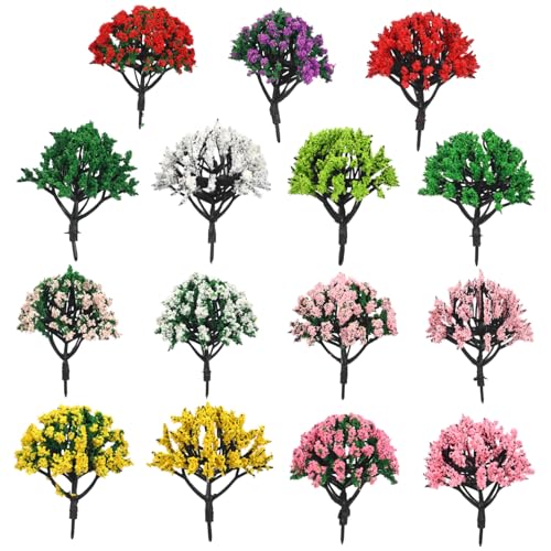 Gatuida 15 Stück Teiliges Miniatur bäume Realistische Modellbäume für Diorama Modellbau und Eisenbahn Landschaft Künstliche Mini Bäume als Baumschmuck für Mikro Landschaft und Architektur von Gatuida