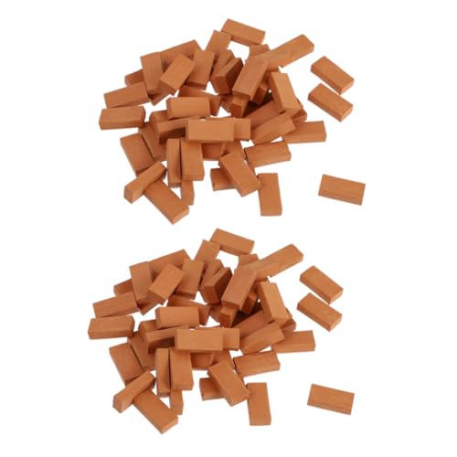 Gatuida 150 Stück Maßstab Kleine Rote Bausteine für DIY Puppenhaus Handwerksprojekte Sandtisch Dekoration und Miniatur gartenlandschaft von Gatuida