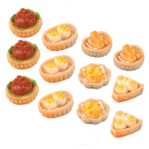 Gatuida 16 Stück Teiliges Miniatur Lebensmittel Modell Realistische Mini Haus Dekoration Langlebige Farben Puppenhaus Küchen Zubehör DIY Spielküche Figuren Vielseitige Mini Essensmodelle von Gatuida
