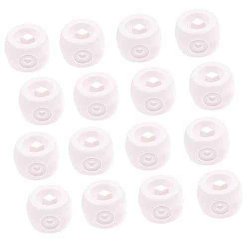 Gatuida 16 Stück Tischring Spiel Fußballtisch Kickertisch Endkappen Fußballausrüstung Polkappen Tür ersatzteile schnittschutzhelm Kickerstangenstecker Abdeckung für Kickerstangen PVC Weiß von Gatuida