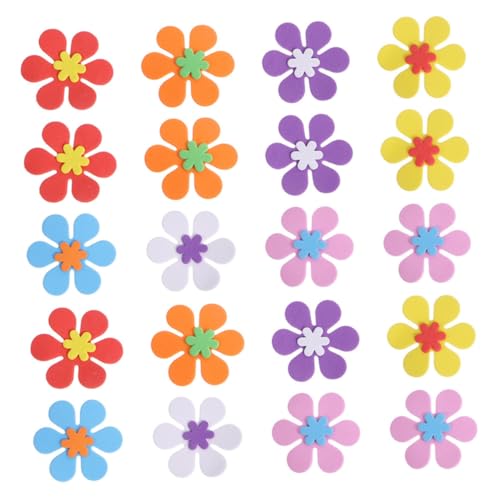 Gatuida 160 Stück Eva Schaumstoff Blumen Aufkleber Selbstklebend Bunte DIY Sticker für Fenster Wanddekoration Bastelmaterial Jungen Mädchen Zimmer Kindergarten Zufällige Zufällige Farbe von Gatuida