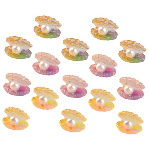 Gatuida 18 Stück Teiliges Leuchtende Muschel Perlen in Farbverlauf DIY Resin Bastelset mit Miniatur Shell Charms Dekorative Schmuckstücke für Garten Strand und Meeresmottopartys von Gatuida