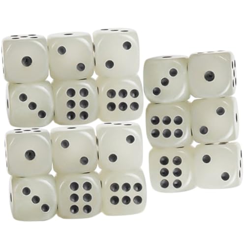 Gatuida 18 Stück Teiliges Leuchtendes Acrylspielwürfel Seitige Zahlenwürfel Robustes Material Leicht und Tragbar für Party Brettspiele und Matheunterricht von Gatuida