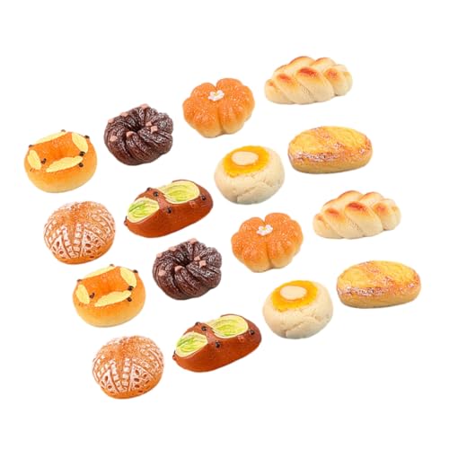 Gatuida 18 Stück Teiliges Miniatur Brotset aus Resin Realistische Simulation Vielseitig als Food Prop Toy und Puppenhaus Dekoration für Bäckerei Deko Fotorequisiten und DIY Basteln von Gatuida