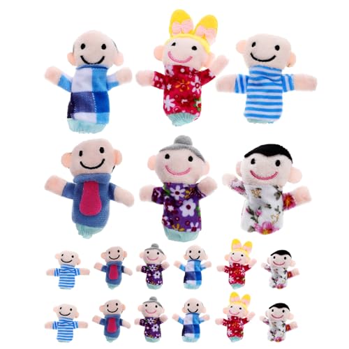Gatuida 18-teilige Fingerpuppen: Familien-Fingerpuppen – weiche Geschichtenerzählerfiguren für Rollenspiele und interaktives Spielzeug für die Früherziehung von Gatuida