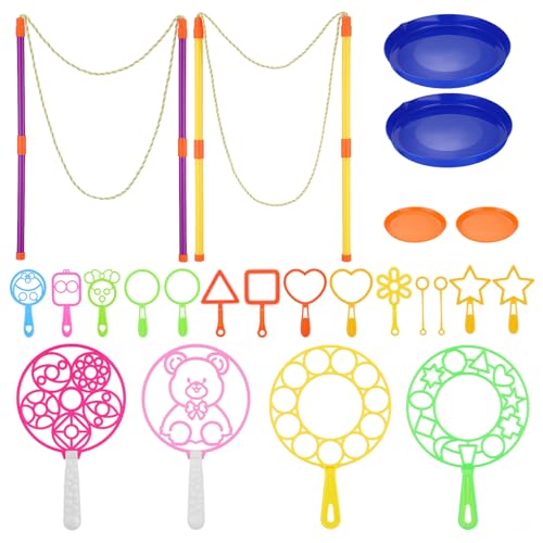 Gatuida 1Satz Bubble Maker für Riesige Blasenstäbe mit Bunten Zauberstäben und Großen Ablagen für Outdoor Spiele Partys und Festivals Vielseitig und Kreativ von Gatuida