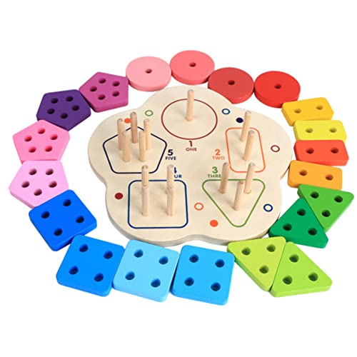 Gatuida 1Satz Geometrischer Stapelblock Farbige Lernspielzeuge für Frühe und Formenbildung für Fördert Hand Auge Koordination und Spielspaß von Gatuida