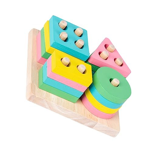 Gatuida 1Satz Geometrisches Turmspielzeug für Pädagogisches Holzspielzeug Hand Augen Koordination und Farberkennung für Frühe von Kleinkindern von Gatuida