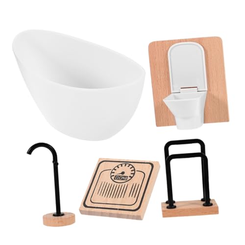 Gatuida 1Satz Möbel Set mit Toilette Badewanne Handtuchhalter und Robustes für Kreative Puppenhaus Szenen von Gatuida