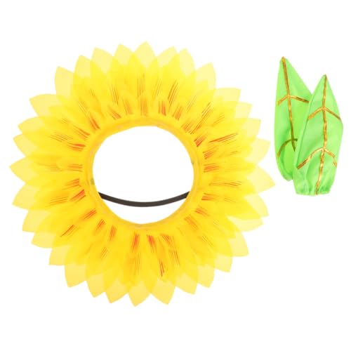 Gatuida 1Satz Sonnenblumen Kopfbedeckung Für Lustige Blumenkopfbedeckung Mit Handschuhen Sonnenblumenkostüm Zubehör Für Karneval Und Gartenpartys von Gatuida