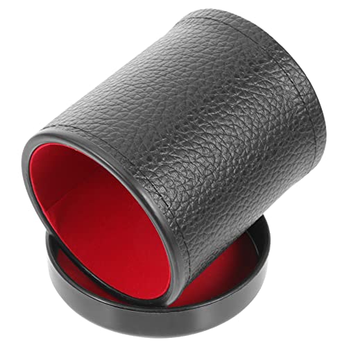Gatuida 1Satz Würfelbecher aus Schwarzem Leder mit Filz Innenfutter für Partys Geräuschunterdrückung für Ktv und Spieleabende Untersetzer von Gatuida