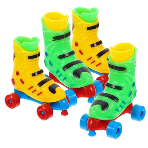 Gatuida 2 Paar Finger Skateboard Kleines Simulation Rollschuh Robustes Kunststoff Fingerspielzeug Druckabbau Finger Roller Skates für Büro und Freizeit Zufällige Farbe Zufällige Farbe von Gatuida
