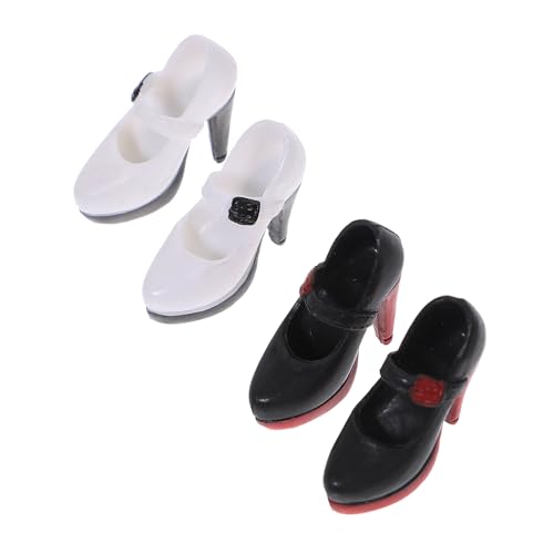 Gatuida 2 Paare Miniatur Puppenschuhe High Heels aus Hautfreundlichem Material Langlebig Detailgetreu Accessoires für Puppen für Basteln und Dekoration von Gatuida