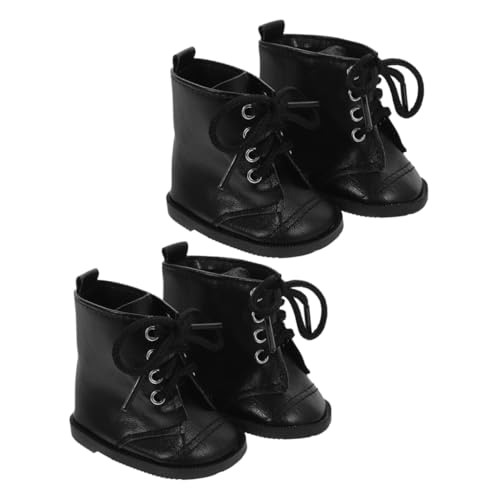 Gatuida 2 Paare Puppen Stiefel PU Leder Mode Schuhe für Mädchenpuppen Puppenhaus Puppenkleidung Zubehör Vielseitig Kombinierbar Bequem und Robust für Ankleiden und Rollenspiele von Gatuida