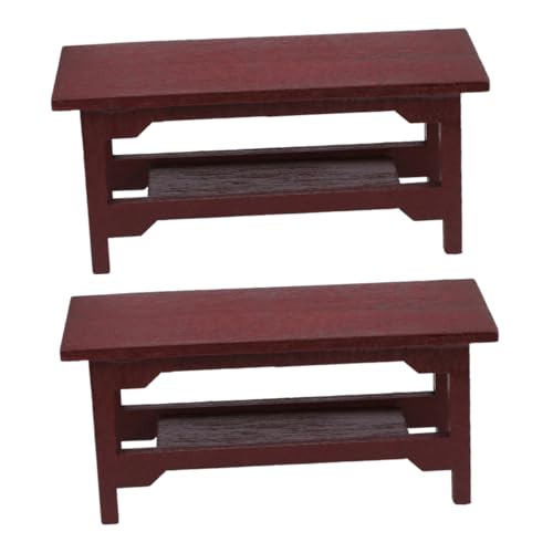 Gatuida 2 STÜCK Mini Holz Schreibtisch Möbel Deko für Puppenhaus Kreative Möbel Accessoires für DIY Projekte und Miniatur Häuser von Gatuida