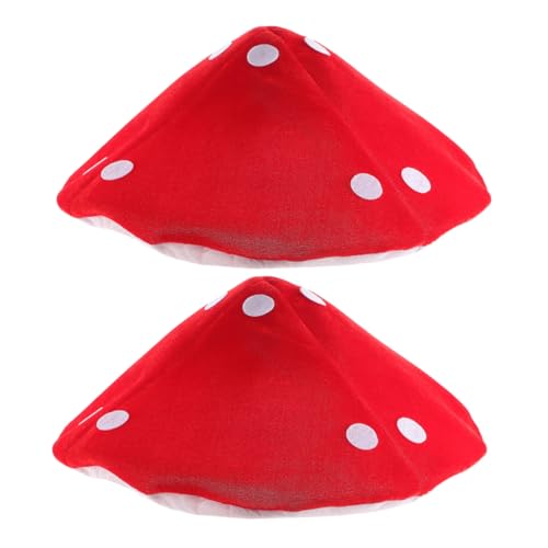 Gatuida 2 STÜCK Teiliges Pilz hut Lustige Rote Cosplay partyhüte mit Elastischem Band Bequemes Halloween kostümzubehör für Jungen und Mädchen für Fotoshootings und Themenveranstaltungen von Gatuida