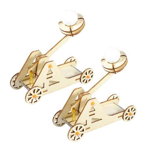 Gatuida 2 Sätze DIY Holz Schleuder Bausatz Trebuchet Modell Kit für Physik Experimente Stem Wissenschaft Tragbar Historisch Geeignet für Schulprojekte und Familienaktivitäten von Gatuida