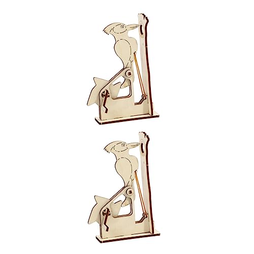 Gatuida 2 Sätze Holzpuzzle Umweltfreundliches Holzspielzeug DIY Vorgefertigte Holzplatten Kindersicher Fördert Konzentration und Geduld Realistische Specht Montage für Jungen Mädchen von Gatuida