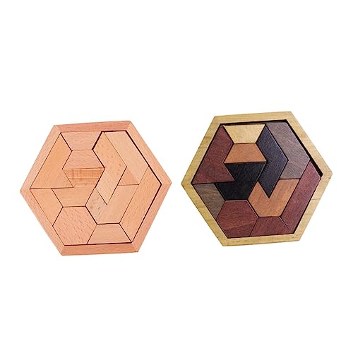 Gatuida 2 Sätze Holzspielzeug Hexagon Puzzle Spiel für Kreatives Lernspiel zur Farb Formerkennung Fördert Logisches Denken und Soziale Fähigkeiten Montessori Inspiriert von Gatuida
