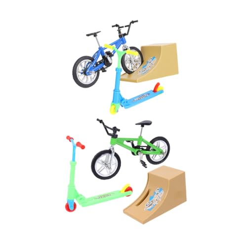 Gatuida 2 Sätze Mini Finger Skateboard mit Faltbarem Scooter Kit Tragbares Fingerspielzeug aus Aluminiumlegierung Strapazierfähiges Fingersportspielzeug für Erwachsene von Gatuida