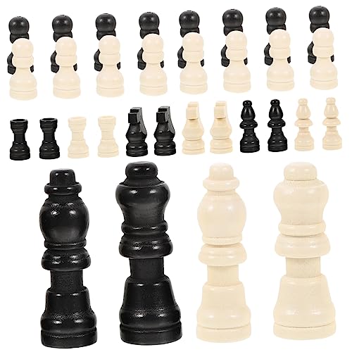Gatuida 2 Sätze Mini Holz Schachfiguren Internationale Schachfiguren für Brettspiele Ersatzteile für Schachbrettspiele Geeignet für Spiele mit Freunden und Familie von Gatuida