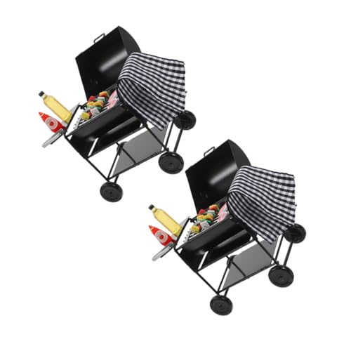 Gatuida 2 Sätze Miniatur Grill Set Schwarz Metall BBQ Modell mit Realistischem Fake Food für Puppenhaus Küche Outdoor Simulation Zubehör Gatuida 2 Sätze Miniatur Grill Set Schwarz Metall BBQ Modell mit Realistischem Fake Food für Puppenhaus Küche Outdoor Simulation Zubehör von Gatuida