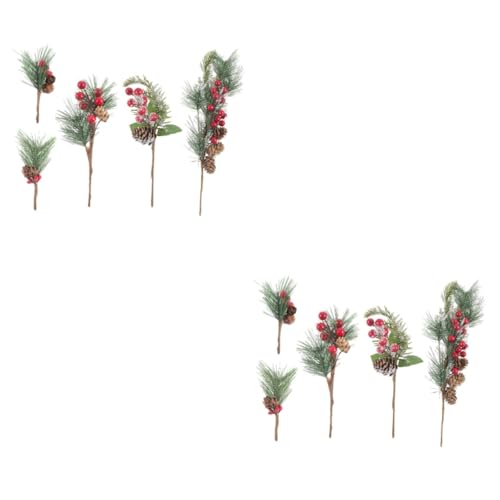 Gatuida 2 Sätze Ornamente Tischdekoration für Weihnachtsfeiern Weihnachtsbaum Mini weihnachtsdeko winterdeko girlanden künstliche pflanzen gefälschte Pinienpicks gefälschte Beere Weich-PVC von Gatuida