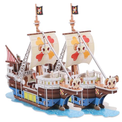 Gatuida 2 Sätze Papier Piratenschiff Puzzle Modellbausatz für Erwachsene und Einzigartiges Segelboot Bastelspielzeug Kreativität Geduld und Beobachtung von Gatuida