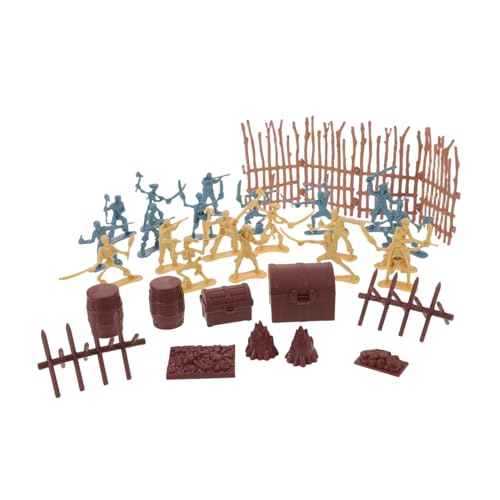 Gatuida 2 Sätze Piratensoldaten Spielzeugset mit Teilen Detailreiche Kunststoff Figuren Mittelalterliche Actionfiguren Tragbares Armee Kreatives und Sammler von Gatuida