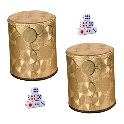 Gatuida 2 Sätze Rutsch PU Leder Würfelbecher mit Würfeln Langlebig und Geräuscharm für Reise und Würfelspiele Wie Liars Dice Spielzubehör Teilig von Gatuida