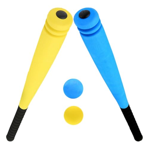Gatuida 2 Sätze Schaum Baseballschläger Teilig Leicht und Tragbar mit Blauem und Gelbem Ball für Draußen Sicher für Kleinkinder und Vorschulkinder von Gatuida