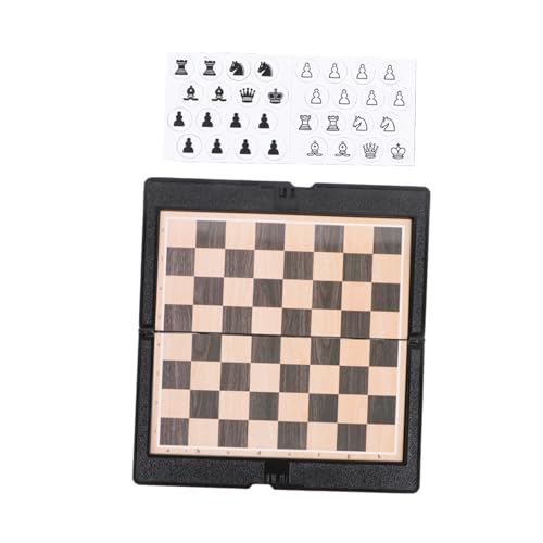 Gatuida 2 Satz Faltbares Magnetisches Reiseschach Set Pack Kompakt Tragbar Faltbares Party Schachspiel für Familie und Freunde Robustes Material Fördert und Fantasie Schwarzes Design von Gatuida