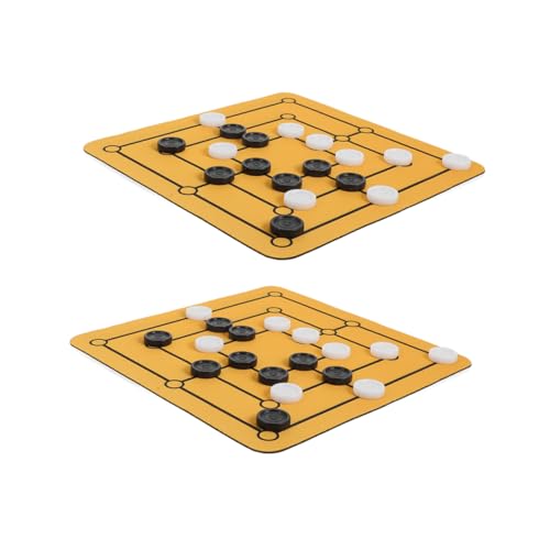 Gatuida 2 Satz Sets Nine Men's Morris Tragbares Strategiespiel für Familie und Freunde für Reisen Partys und Zuhause Fördert Geduld und Konzentration von Gatuida