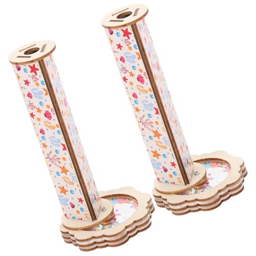 Gatuida 2 Sets Kaleidoskop für Kinder: Kleines DIY-Kaleidoskop-Materialset – Lustiges DIY-Spielzeug aus Holz, Materialspielzeug für Partygeschenke, Set von Gatuida