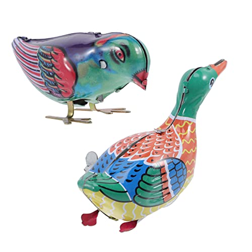 Gatuida 2 Stück Aufziehspielzeuge Blechspielzeug Magpie Ente Nostalgisches für Kreative Spielzeuge Bewegung und Eltern Junge Mädchen Beziehung von Gatuida
