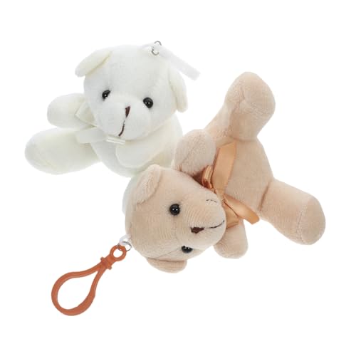Gatuida 2 Stück Bogenpuppe plüschbär freundschaftsgeschenk Süßes Plüschtier Plüsch Tierchen Mini-Bär-Plüsch Kuscheltier Plüschschlüsselkette kleine Bären PP Baumwolle von Gatuida