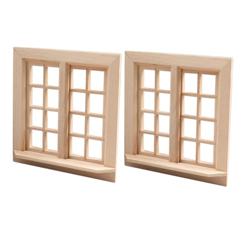 Gatuida 2 Stück Fenster Modelle aus Holz für Puppenhaus Dekoration Realistische Fensterrahmen für Mikro Landschaften und Kreative Bausätze für Puppenhausliebhaber Gatuida 2 Stück Fenster Modelle aus Holz für Puppenhaus Dekoration Realistische Fensterrahmen für Mikro Landschaften und Kreative Bausätze für Puppenhausliebhaber von Gatuida