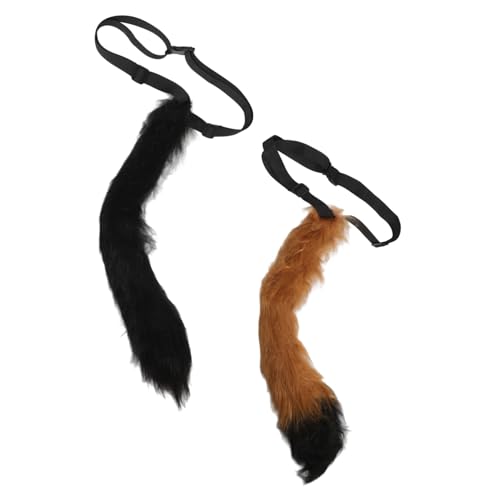 Gatuida 2 Stück Fluffiger Verstellbarer Plüsch Fuchsschwanz Cosplay Tier Prop für Halloween Kostüm Party und Erwachsene Zubehör von Gatuida