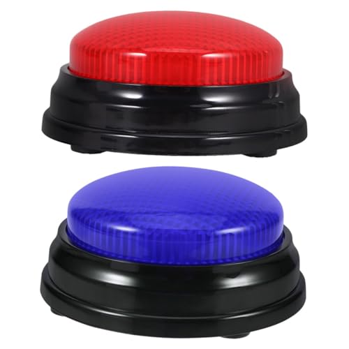Gatuida 2 Stück Geräuschknöpfe mit LED Licht für Partyspiele und Wettbewerbe Interaktive Buzzers für Klassenzimmer Spaß und Unterhaltung bei Events mit Sieg und Alarmton von Gatuida