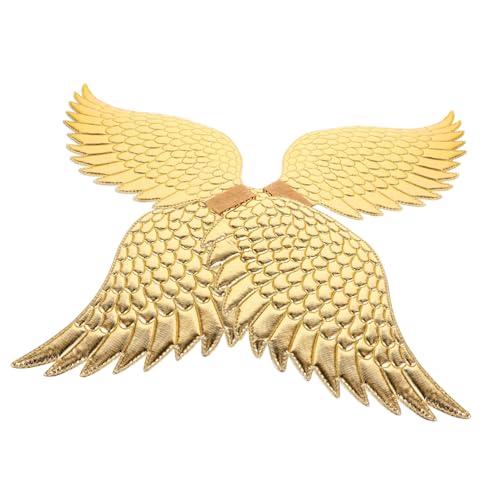 Gatuida 2 Stück Goldene Engelsflügel Cosplay Flügel für Mädchen Party Kostüm Bühnenauftritt Requisite Halloween Karneval Role Play Zubehör von Gatuida