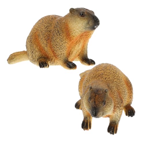Gatuida 2 Stück Groundhog -Modell Murmeltier Dekoration Miniatur-murmeltier-Figur Murmeltier-Ornament Simulationstiere Groundhog Craft Plastik Gatuida 2 Stück Groundhog -Modell Murmeltier Dekoration Miniatur-murmeltier-Figur Murmeltier-Ornament Simulationstiere Groundhog Craft Plastik von Gatuida