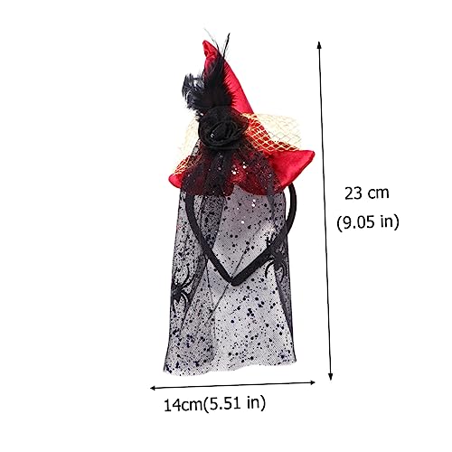 Gatuida 2 Stück Halloween Hexenhut Haarband Schwarz Weinrot Kostümaccessoires für Halloween Feiern und Themenpartys von Gatuida