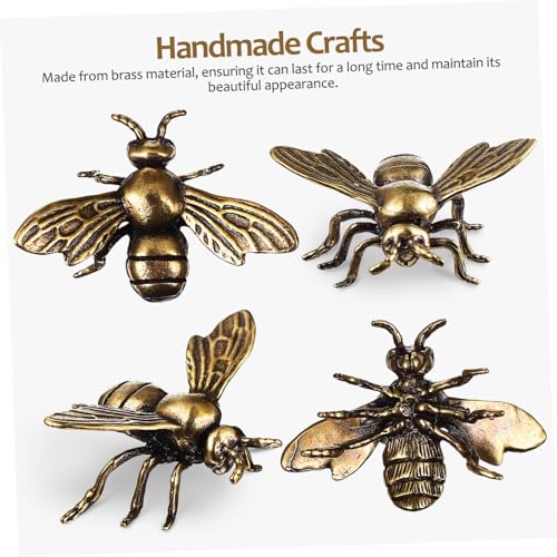 Gatuida 2 Stück Handgefertigte Messing bienenfigur Filigrane Bienen Dekoration Kompakte Schreibtisch Ornamente Vielseitige Wohnaccessoires Edle Geschenkidee für Imker und Bienenfreunde von Gatuida