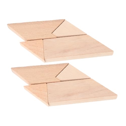 Gatuida 2 Stück Holzpuzzle T Form Lernspielzeug Montessori Holzspielzeug für Form Raumverständnis Kognitive Fähigkeiten Interaktives Familienspiel von Gatuida
