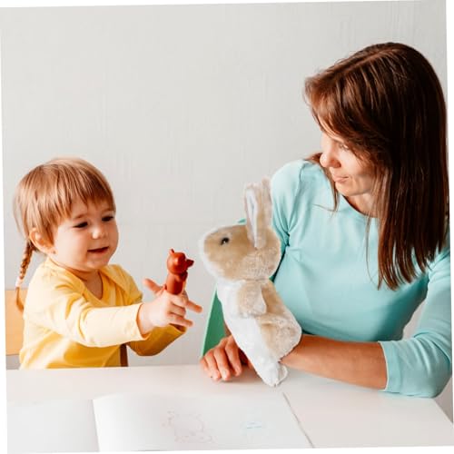 Gatuida 2 Stück Kaninchen Handpuppen Plüsch Kuscheltier Interaktive Puppen für Geschichtenerzählen und Fantasiespielen Fördert Kommunikation und Vorstellungskraft Zufällige Farbe von Gatuida